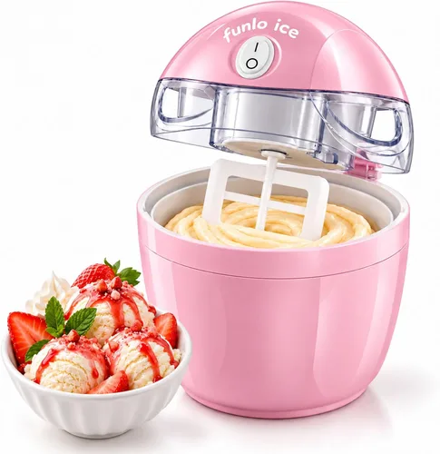 Vista 8 de FunloIceCream Maker, 1.5 cuartos de galón Mini máquina para hacer helados Azul