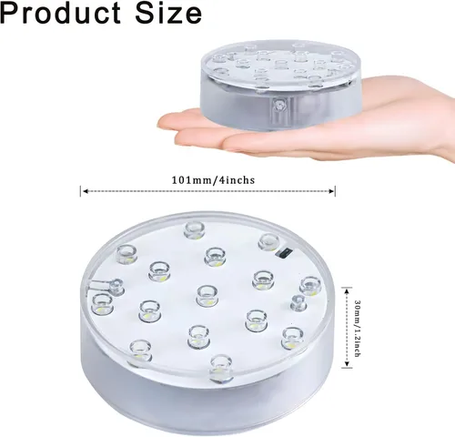 Vista 6 de LARDUX Base de luz LED recargable con control remoto, pantalla LED redonda de 4 pulgadas, pedestal, luz multicolor para jarrón, arte de cristal