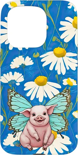 Vista 14 de Adorable Pig Piglet with Butterfly Wings Daisy Flower Sweet Case for iPhone 17