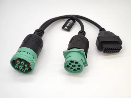 Vista 6 de Elecbee J1939 9 Pin macho y hembra a OBD2 16 Pin hembra interfaz camión Y-Cable adaptador 3.3 ft