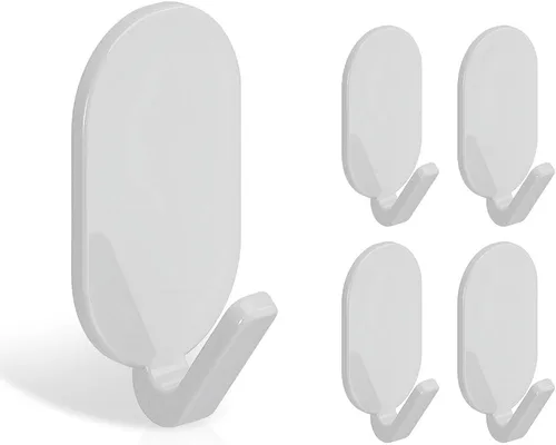 Vista 9 de Paquete de 12 ganchos autoadhesivos resistentes – transparentes, impermeables, ganchos de pared adhesivos para llaves, baño, ducha, exterior, Claro