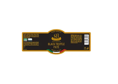 Vista 2 de La Rustichella - Paté de trufa negra 100% KOSHER - Receta certificada Kosher - Vegana, sin gluten, sin colesterol, 100% fabricada en Italia