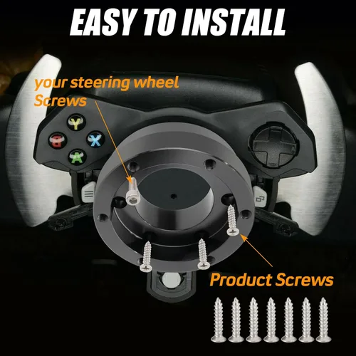 Vista 4 de Htostar Racing Steering Wheel Adapter Plate 70MM 2.75" Compatible With Logitech G29 G920 G923 Sparco Set