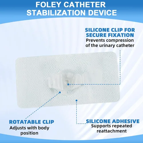 Vista 4 de Paquete de 5 dispositivos de estabilización de catéter Foley, soporte de catéter Foley de silicona, clip de suministros de catéter con anclaje