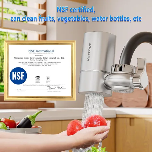 Vista 6 de Vortopt Filtro de grifo, certificado NSF, sistema de purificación de agua de alta eficiencia de 400 galones, eliminación rápida del 99% de cloro