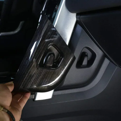 Vista 3 de YIWANG Cubierta de panel de decoración de consola central de automóvil de carbono ABS, 2 piezas para Land Rover Discovery Sport 2015-2017