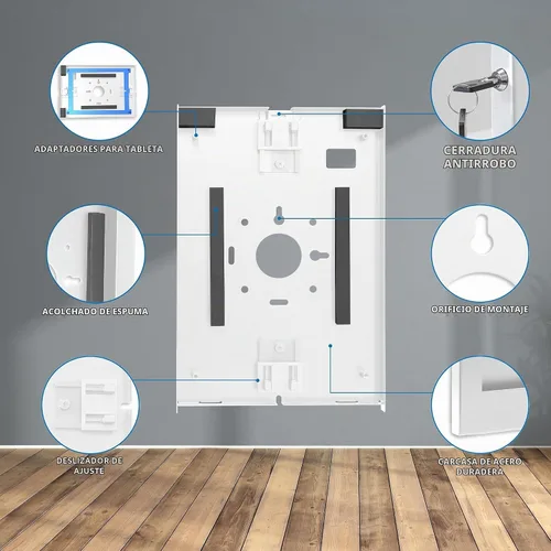 Vista 5 de Mount-It! - Soporte antirrobo para iPad con cerradura de perfil bajo, color Blanco