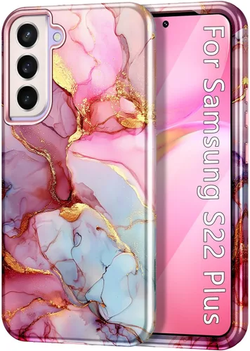 Vista 16 de Btscase Funda para Samsung Galaxy S22+/S22 Plus 5G, Patrón de Mármol 3 en 1 Resistente a Prueba de Golpes de Servicio Pesado Cuerpo Completo Rígida