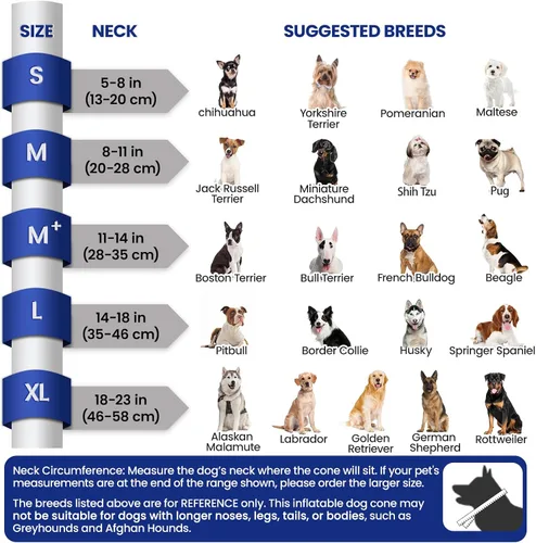 Vista 5 de BARKLESS Cono de perro, cono inflable para perro después de cirugía para razas pequeñas y medianas, collar de cirugía suave con escudo protector