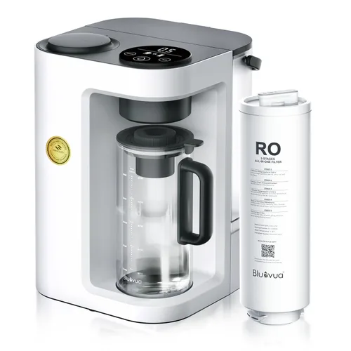 Vista 9 de Bluevua RO100ROPOT-LITE Sistema de filtro de agua de ósmosis inversa para encimera, purificación de 5 etapas, proporción de puro a drenado de 3:1