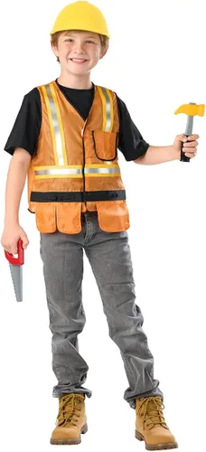 Vista 2 de Seasons Disfraz de trabajador de la construcción de Halloween, disfraz de juego de rol para niño