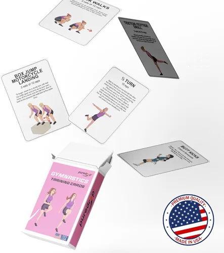 Vista 5 de Tarjetas de ayuda de entrenamiento de gimnasia Puredrop: Excelentes ejercicios de entrenamiento para práctica en solitario. Ejercicios