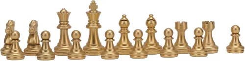 Vista 5 de Honio Juego de ajedrez dorado y plateado duradero de 1.93 pulgadas para juegos de rompecabezas