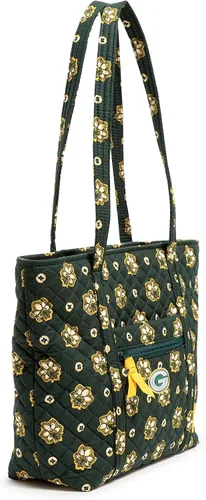 Vista 3 de Vera Bradley Bolso pequeño de algodón Premium para mujer Vera Bandana verde/amarillo con Green Bay Packers