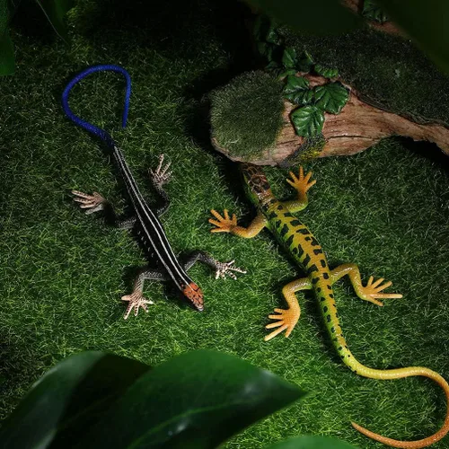 Vista 3 de Toddmomy Lagartos de plástico realista juguete de lagarto modelo artificial reptil lagarto figuras animales juguetes trucos broma para niños