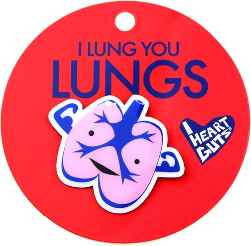 Vista 2 de Pin de solapa de pulmones - I Lung You by I Heart Guts, Aluminio, No es una piedra preciosa