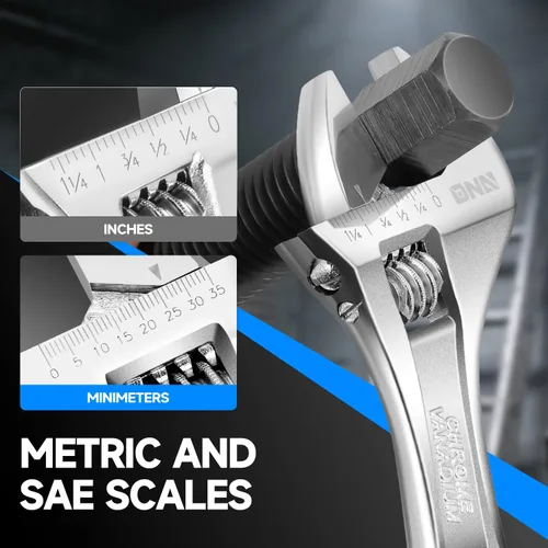 Vista 4 de DNA Motoring TOOLS-00048 - Llave inglesa ajustable, 1 par, 6 y 10 pulgadas, herramienta de reparación automotriz de acero vanadio con mordazas