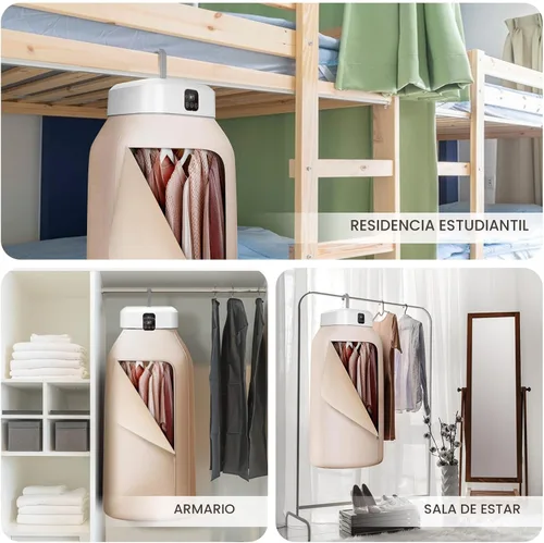 Vista 6 de Secadora de ropa portátil, mini secadora de ropa con control remoto, pequeña secadora eléctrica plegable y compacta con bolsa seca para viajes