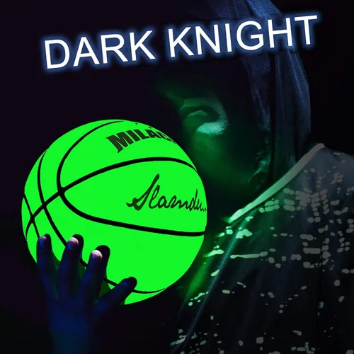 Vista 4 de Balón de baloncesto personalizado, que brilla en la oscuridad, regalo de baloncesto personalizado tamaño 7 (29.5"), tamaño 6 (28.5"), tamaño 5 Verde