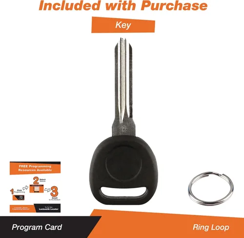 Vista 2 de Repuesto de llave de encendido con transpondedor Discount Keyless, con hoja sin cortar, compatible con ID 46 círculo, Clave Simple