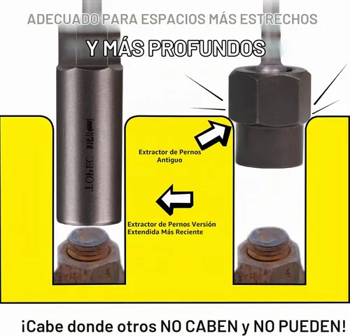 Vista 6 de Topec Juego de extractores profundos tipo espiral de 5 piezas, juego de bujías de fácil extracción, para quitar pernos profundamente atrapados
