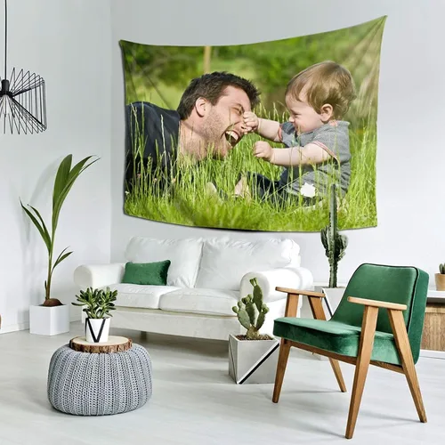 Vista 20 de Nsipan Tapiz personalizado para subir imágenes, texto fotográfico, decoración de pared, colección de collage de dormitorio, decoración