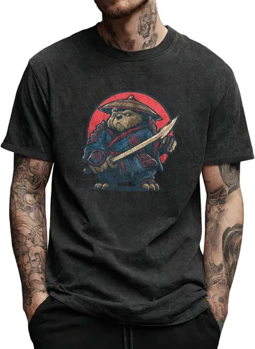 Vista 29 de domirica Camisetas gráficas para hombre, 100 % algodón lavado, manga corta, cuello redondo, Y2K, tallas grandes y altas, camisetas de verano 2026