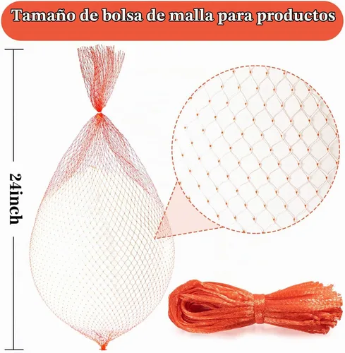 Vista 2 de Sukh 90 bolsas de malla para productos - Bolsas de red de almacenamiento de Rojo