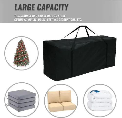 Vista 3 de Bolsas de almacenamiento para cojines de patio al aire libre, 68 pulgadas, impermeables, extra grandes, para muebles de patio, bolsa