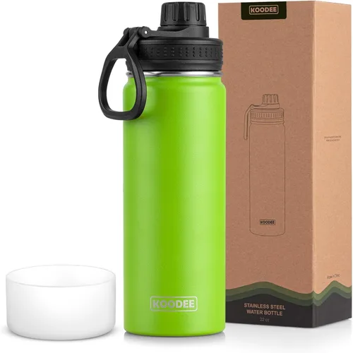 Vista 46 de koodee Botella de agua para niños, botella de agua de acero inoxidable de 12 onzas con aislamiento al vacío para la escuela, botella de agua de boca