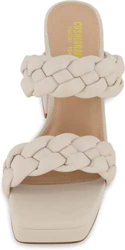 Vista 3 de CUSHIONAIRE Sandalia de plataforma trenzada Aurora para mujer + espuma viscoelástica y anchos disponibles, Negro