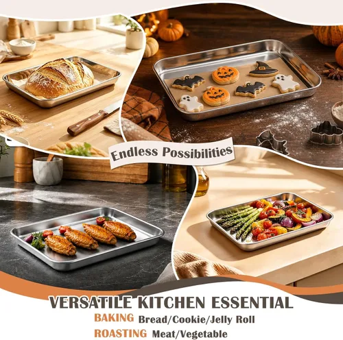 Vista 3 de Bandeja para hornear de 9 pulgadas (1 pieza), bandejas para horno tostador