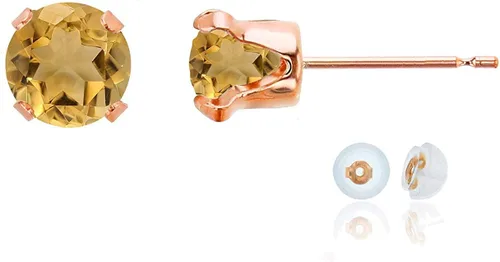 Vista 109 de Aretes de tuerca de plata de ley 925 chapados en oro de 14 quilates macizo, oro amarillo, blanco o rosa de 0.236 in Amatista