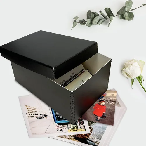 Vista 7 de Lineco Caja de almacenamiento de fotos de archivo, con capacidad para hasta 1100 imágenes de 5 x 7, contenedor de fotografías de 4 x 6 con tapa