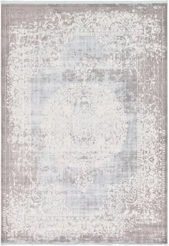 Vista 9 de Unique Loom Nueva Colección Clásica - Alfombra Olwen (2 pies 7 pulgadas x 10 pies, Azul Claro/ Marfil)