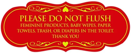Vista 54 de Signs ByLITA Designer Please Do Not Flush Etiqutte Letrero (negro) - Pequeño 1 paquete