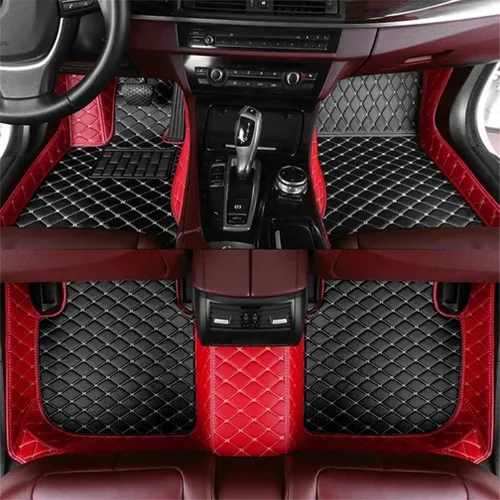 Vista 26 de Nuevas alfombrillas de coche personalizadas para Sedán, SUV, camioneta, alfombrillas de cuero para todo tipo de clima, Negro Alfombras para Carro