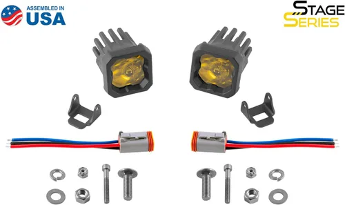 Vista 7 de Diode Dynamics SSC1 Luz LED deportiva estándar amarilla (par), inundación con retroiluminación ámbar