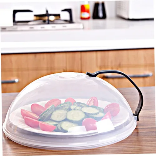 Vista 8 de SHERCHPRY Cubierta de aceite reutilizable portátil con mango negro, cubierta versátil para alimentos para microondas y cocina, evita alimentos