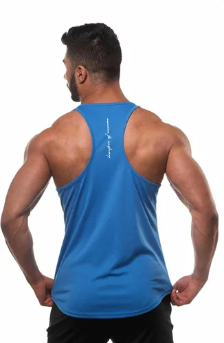 Vista 2 de Jed North Camiseta sin mangas de microfibra de secado rápido para hombre, espalda en Y, espalda cruzada