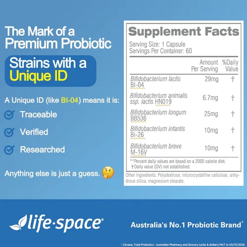 Vista 8 de Life-Space Probióticos bióticos intestinales para regularidad, porción de 2 meses, 20 mil millones de UFC y 5 cepas, apoya el movimiento intestinal
