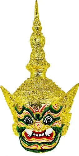 Vista 14 de BUDDHO Máscara tailandesa de Khon, esculturas tailandesas, ramayana, resina, drama, coleccionable, artesanía tailandesa, decoración (Ganesha)