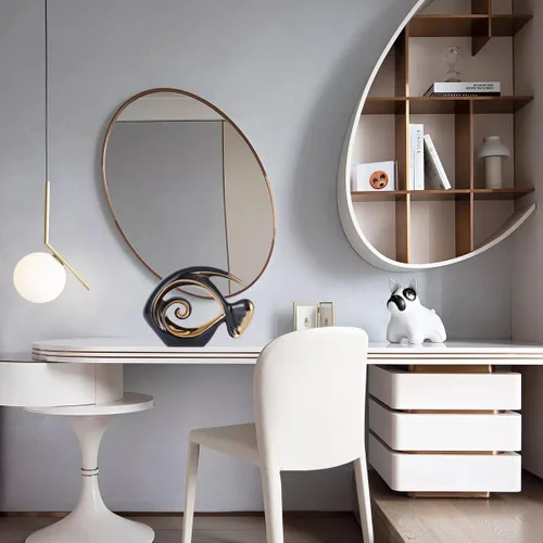 Vista 4 de Figuras de peces de cerámica de oro negro, decoración costera del hogar, centros de mesa modernos del océano para sala de estar, comedor, baño
