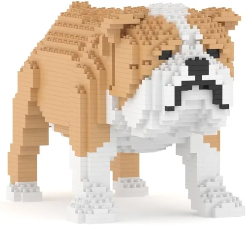 Vista 5 de JEKCA Bulldog inglés 01S-M03 Bloques de construcción de plástico para perros Edad 14+ Marrón claro