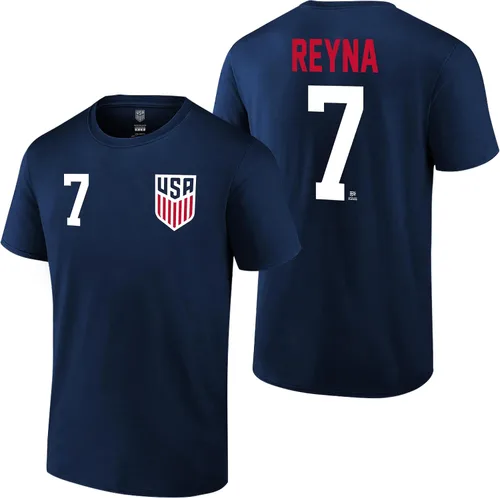 Vista 21 de Icon Sports Offical Licensed U.S. Soccer Federation USMNT Player Name and Number T-Shirt Gio Reyna Armada Escudo