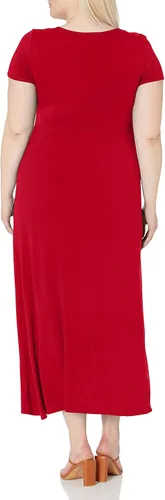 Vista 2 de Star Vixen Women's Plus-Size Short Sleeve Twist Front Maxi Dress