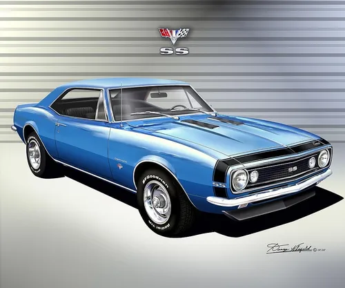 Vista 6 de 1967 Chevrolet Camaro SS Fine Art Prints By Danny Whitfield (Size 24 x 36, RED)
