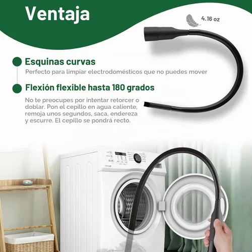 Vista 4 de EZ SPARES Herramienta de limpieza flexible para ranuras de 25 pulgadas, reemplazo para mangueras de aspiradora que aceptan accesorios de 1-1/4