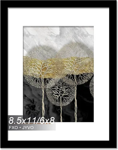 Vista 91 de Fxojyvo Marco de Fotos de 4x6, Muestra Foto de 3.5x5 con Paspartú o 4 x 6 Sin Paspartú, Liviano y de Alta Transparencia Marco de 4 por 6 para Pared