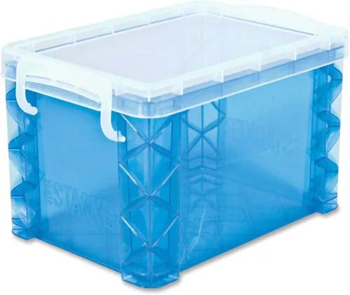 Vista 5 de Advantus 40307 Super Stacker - Cajas de almacenamiento, capacidad para 400 tarjetas de 3 x 5, plástico, transparente